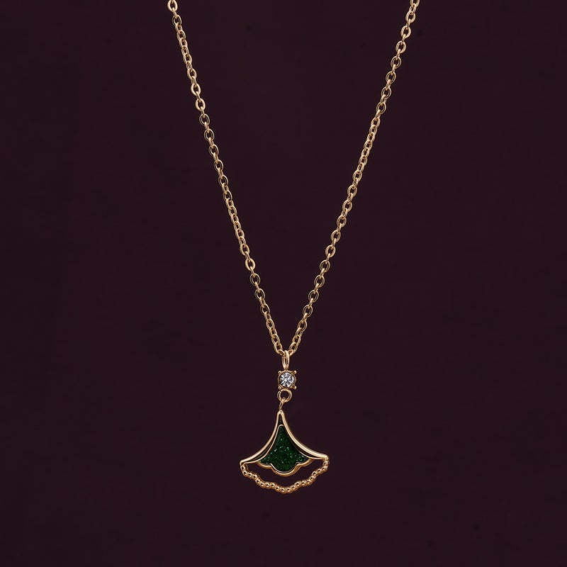 PALMONAS Ginkgo Leaf Pendant for Women - Waterproof & Anti-Tarnish - Image 1